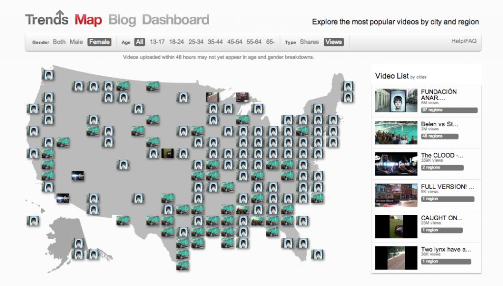 YouTube trends map