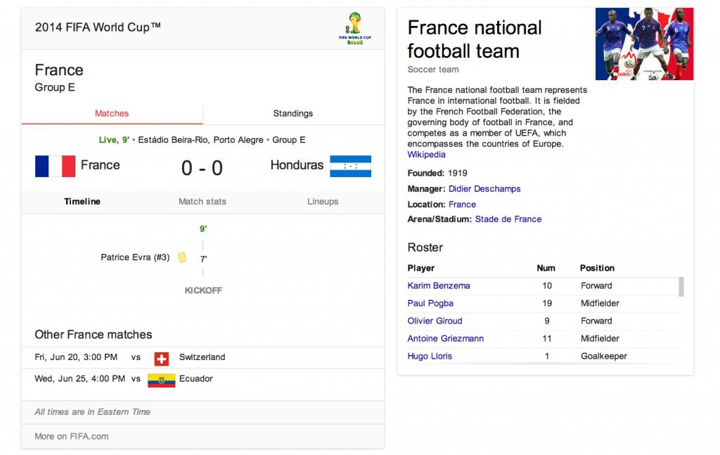 world cup search results