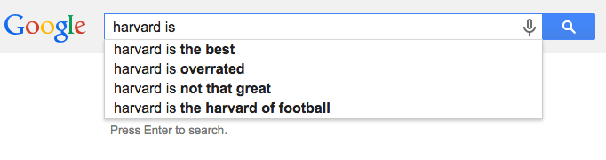 Harvard is search results