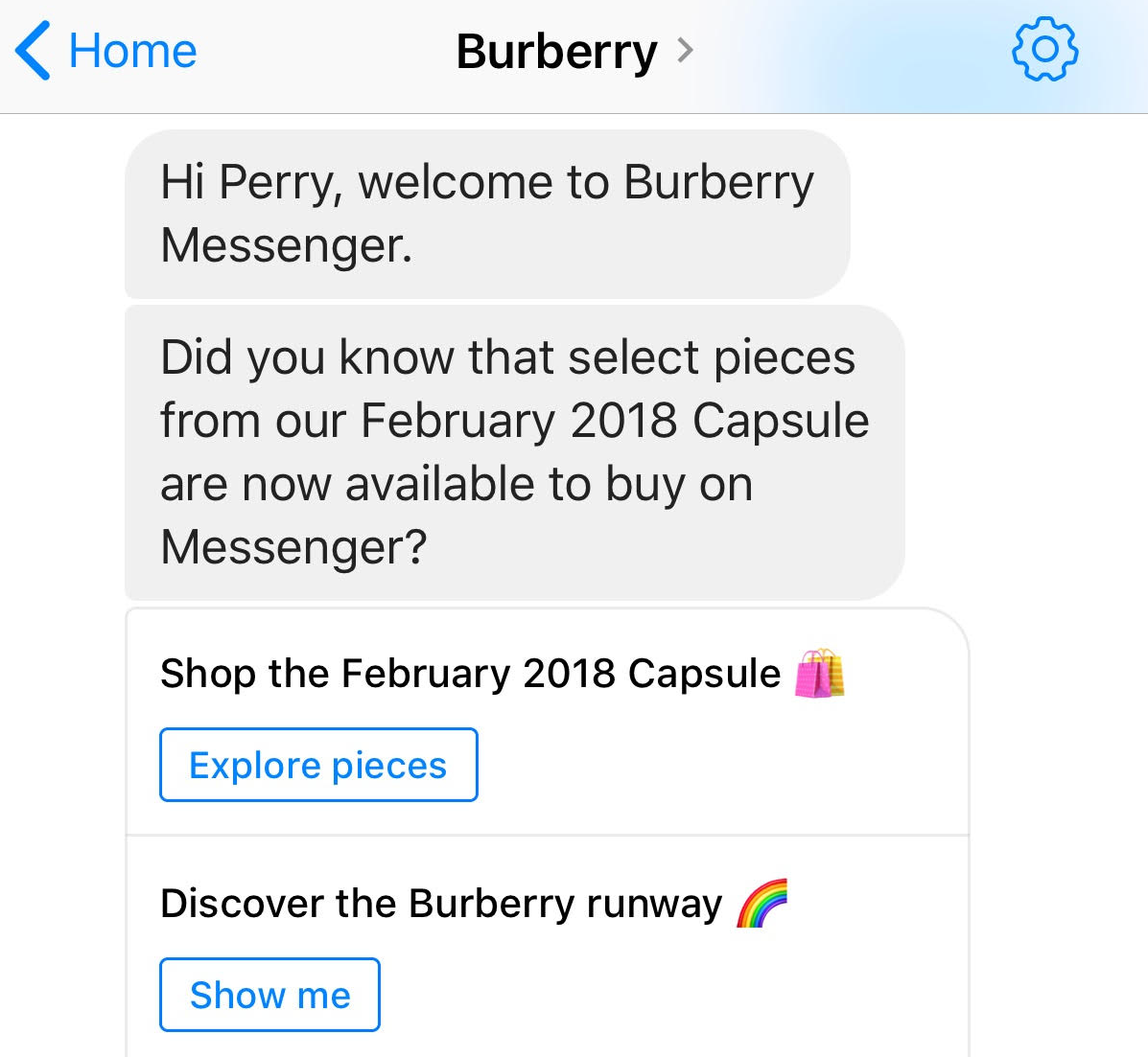 Burberry chatbot